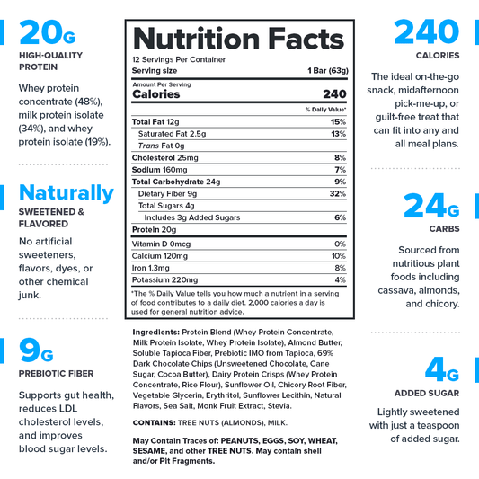 Protein Bars Natural High-Protein Bars - Box of 12