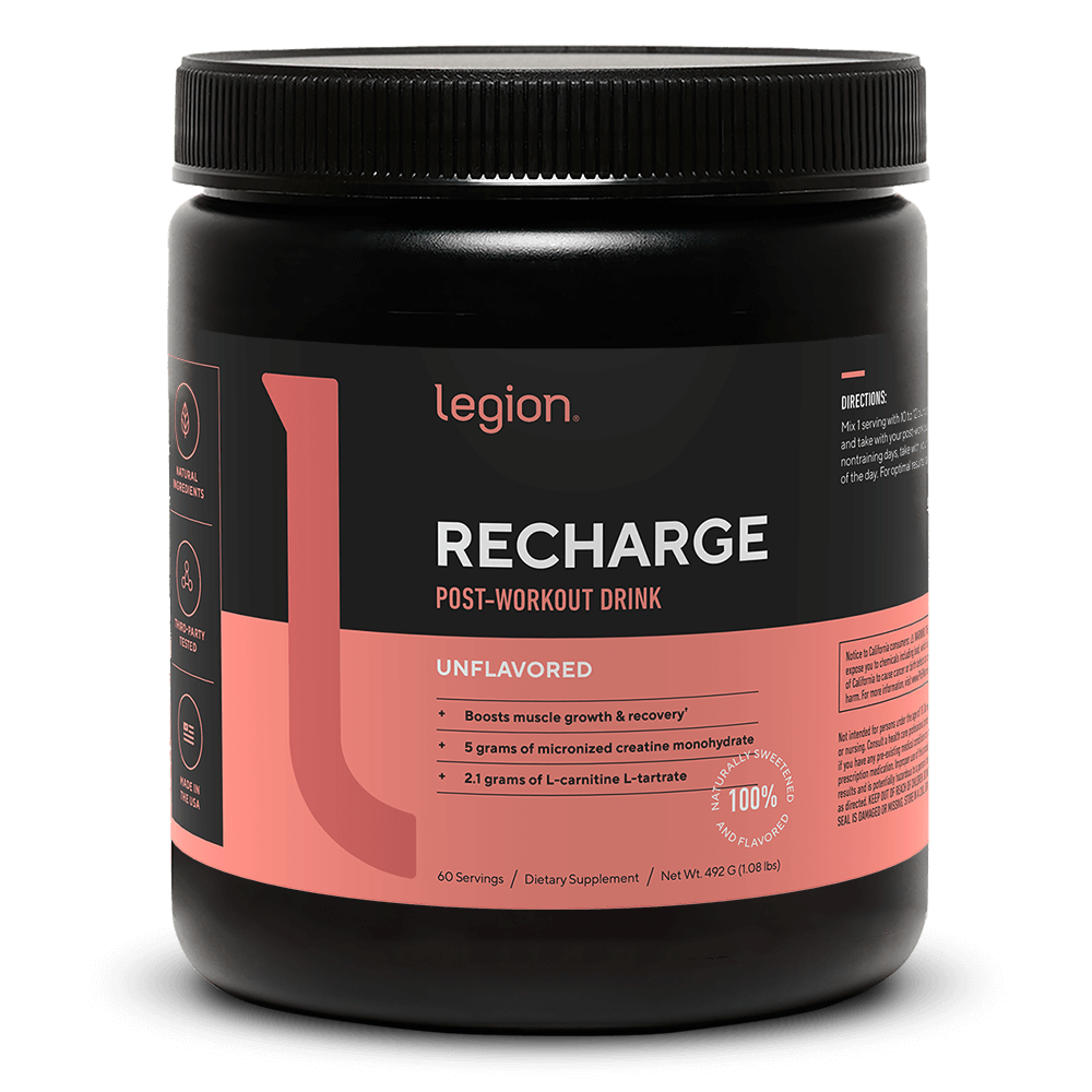 Recharge Post-Workout Recovery Supplement naturally sweetened and flavored