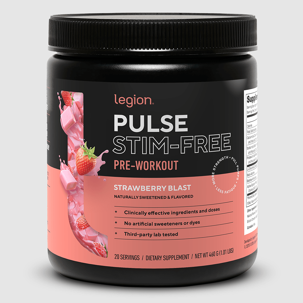 Pulse Natural Pre-Workout Supplement Caffeine-Free naturally sweetened and flavored
