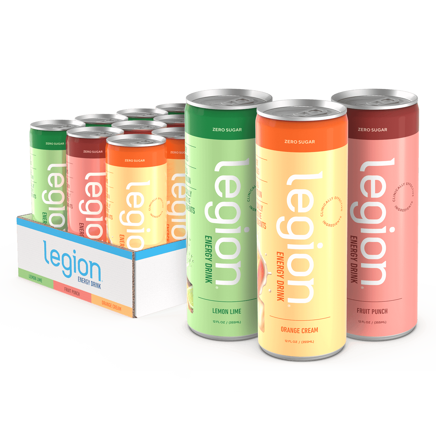 Legion Energy Drink Zero Sugar Clean Energy Drink with Natural Caffeine