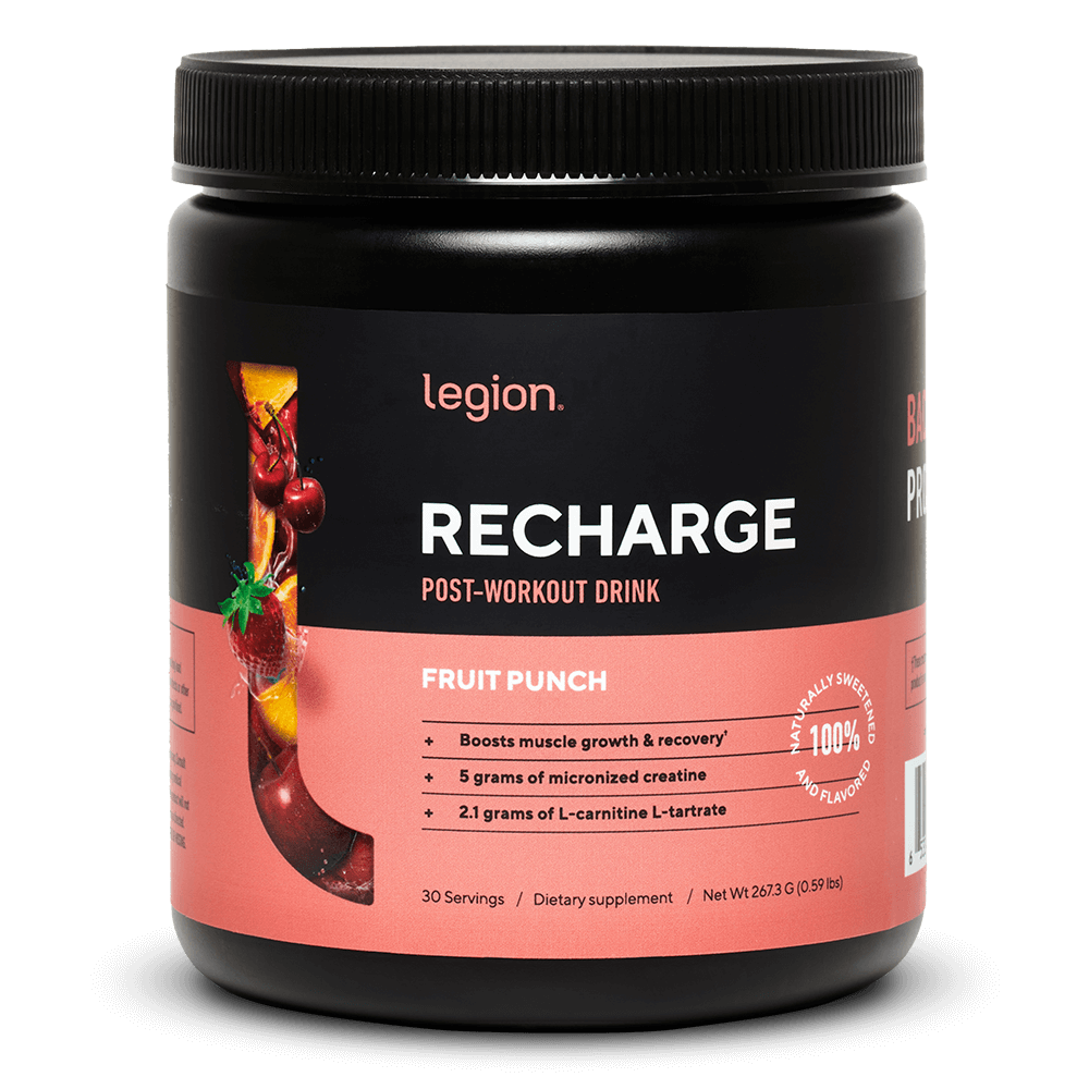 Recharge Post-Workout Recovery Supplement naturally sweetened and flavored
