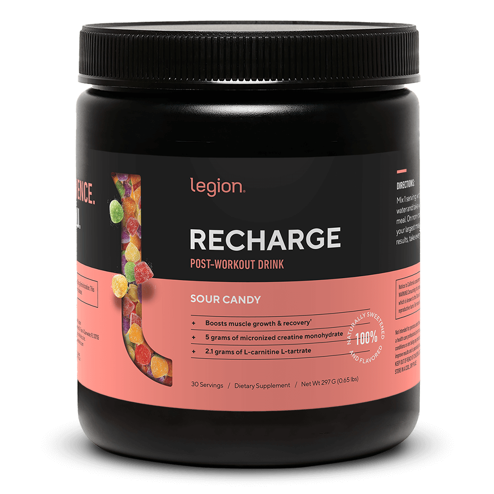 Recharge Post-Workout Recovery Supplement naturally sweetened and flavored