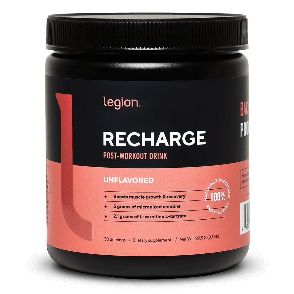 Recharge Post-Workout Recovery Supplement naturally sweetened and flavored