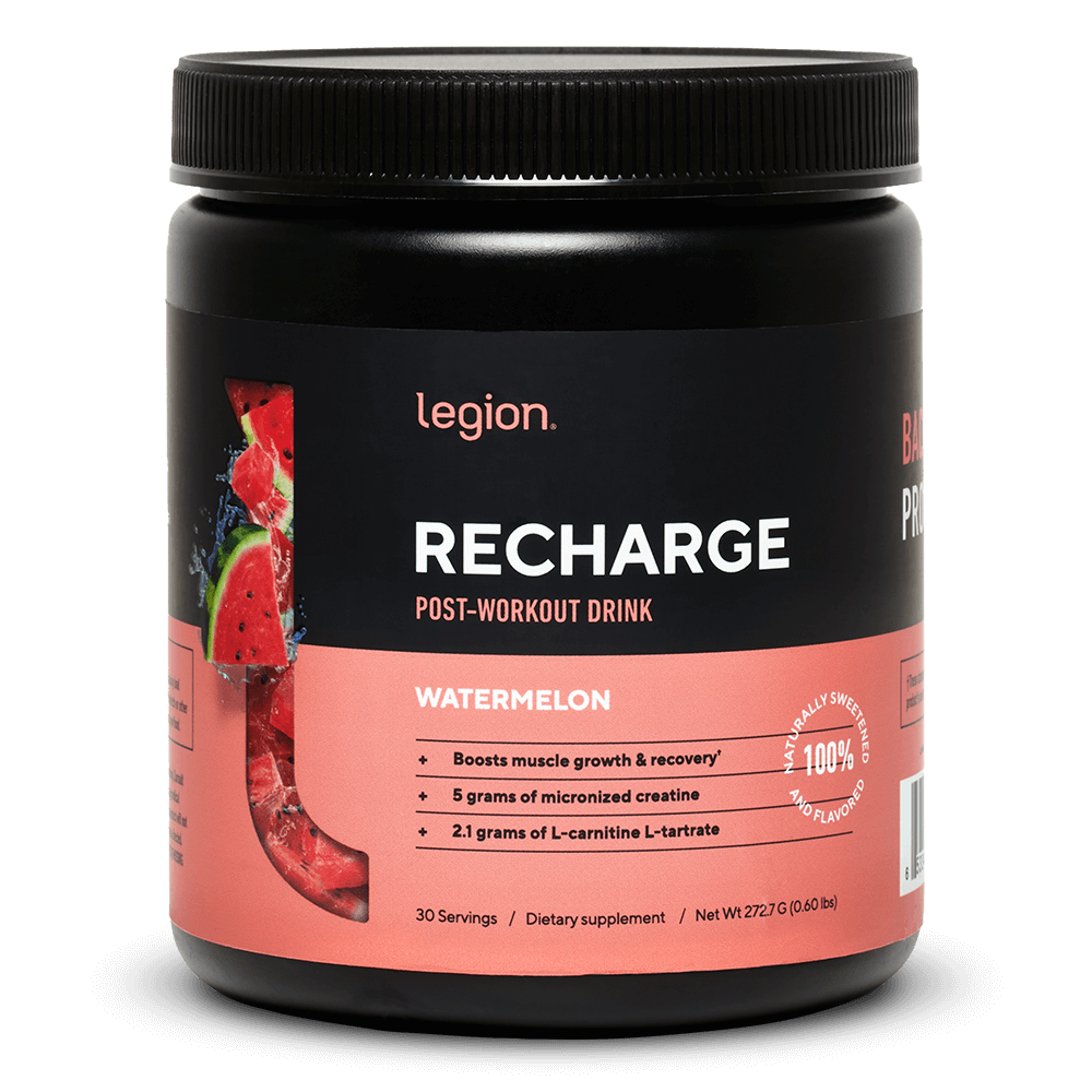 Recharge Post-Workout Recovery Supplement naturally sweetened and flavored