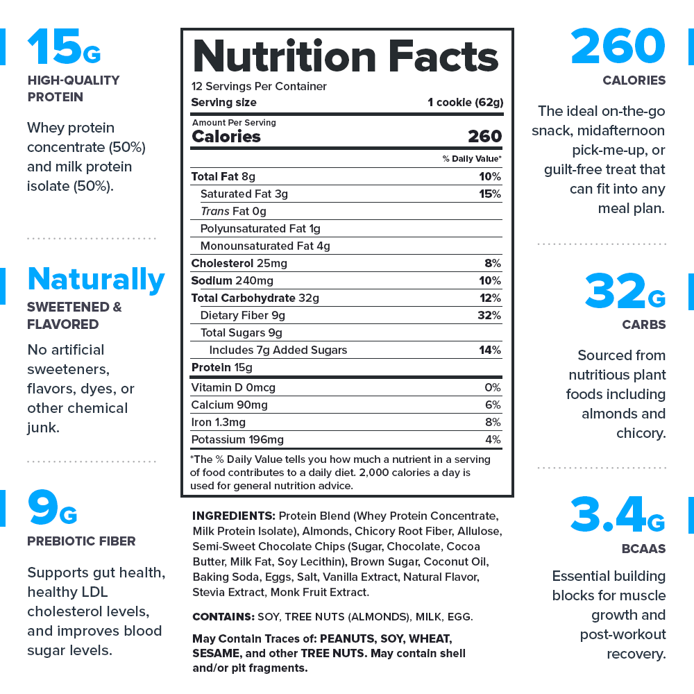Natural High-Protein Cookies - Box of 12