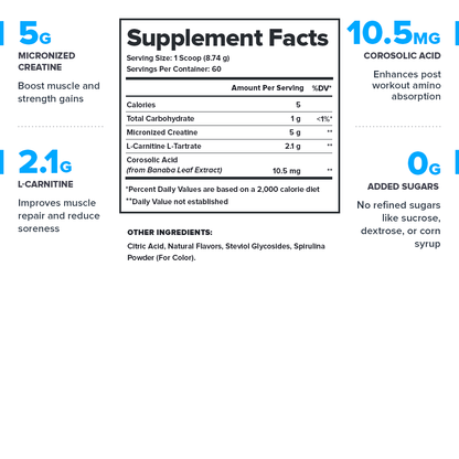 Recharge Post-Workout Recovery Supplement naturally sweetened and flavored