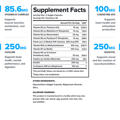 Vitamin B Complex Essential Supplement - 60 Servings