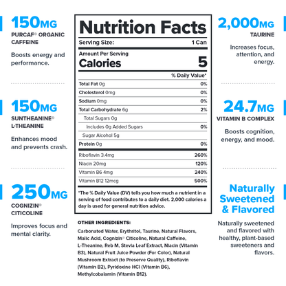 Legion Energy Drink Zero Sugar Clean Energy Drink with Natural Caffeine