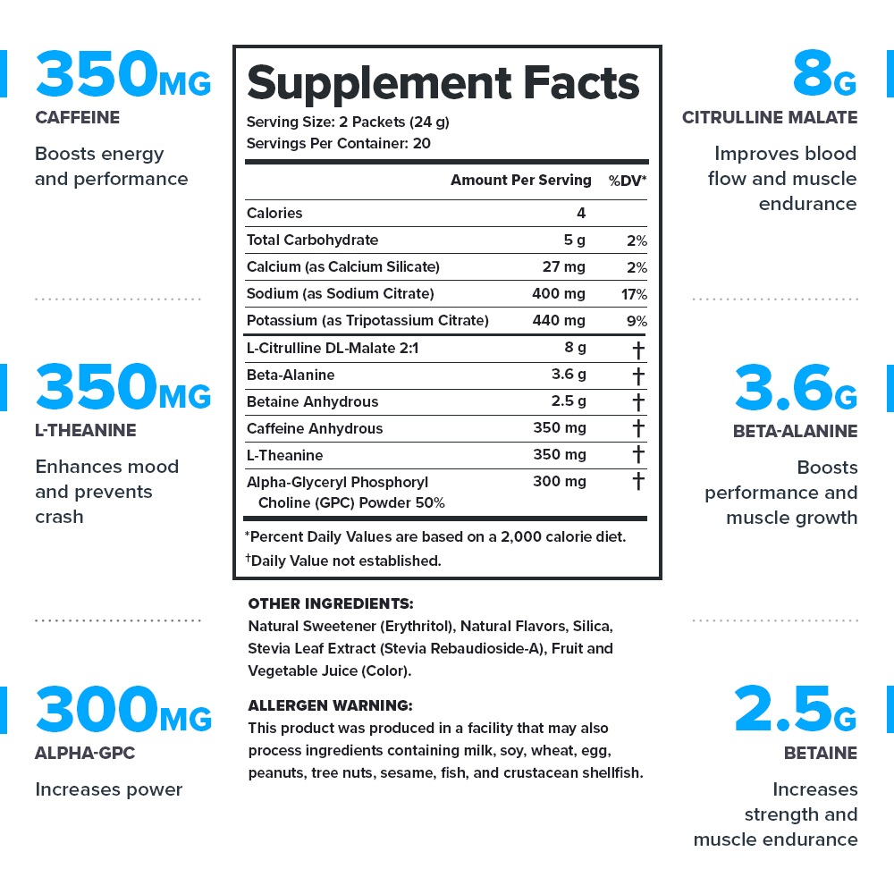 Pulse Pre-Workout Supplement, Stick Packs