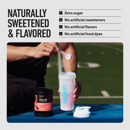 Pulse Natural Pre-Workout Supplement Caffeine-Free naturally sweetened and flavored