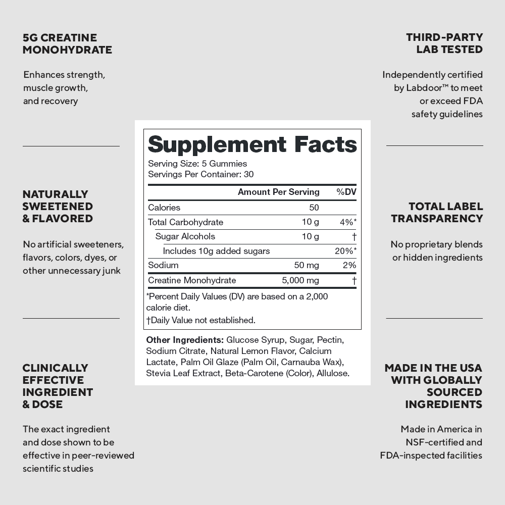 Creatine Gummies Creatine Monohydrate Supplement