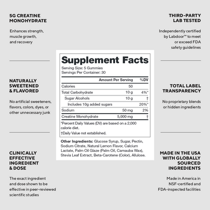 Creatine Gummies Creatine Monohydrate Supplement