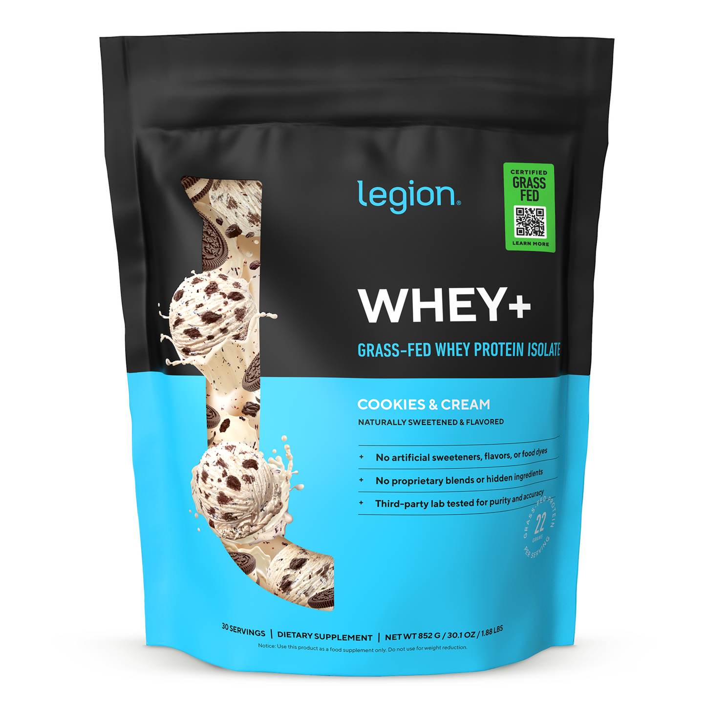 Whey+ Protein Isolate Powder naturally sweetened and flavored