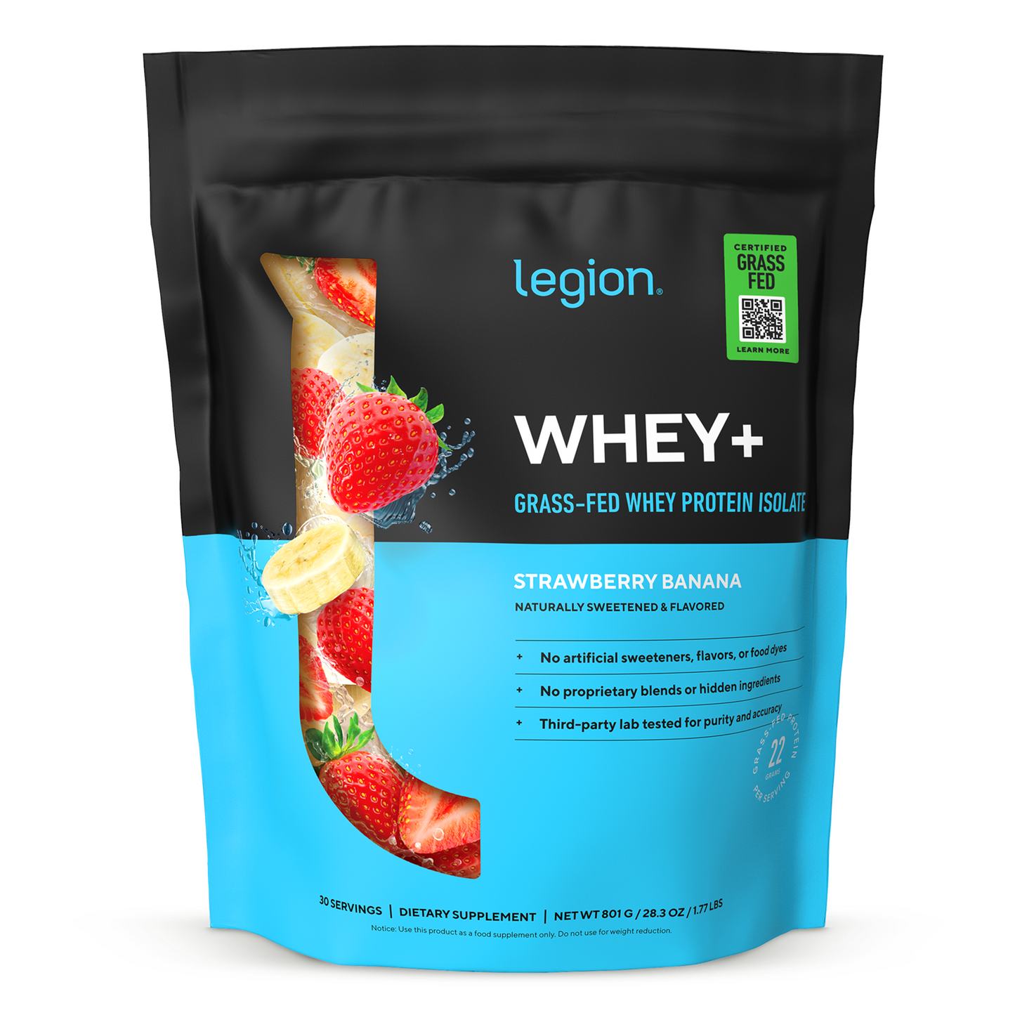 Whey+ Protein Isolate Powder naturally sweetened and flavored