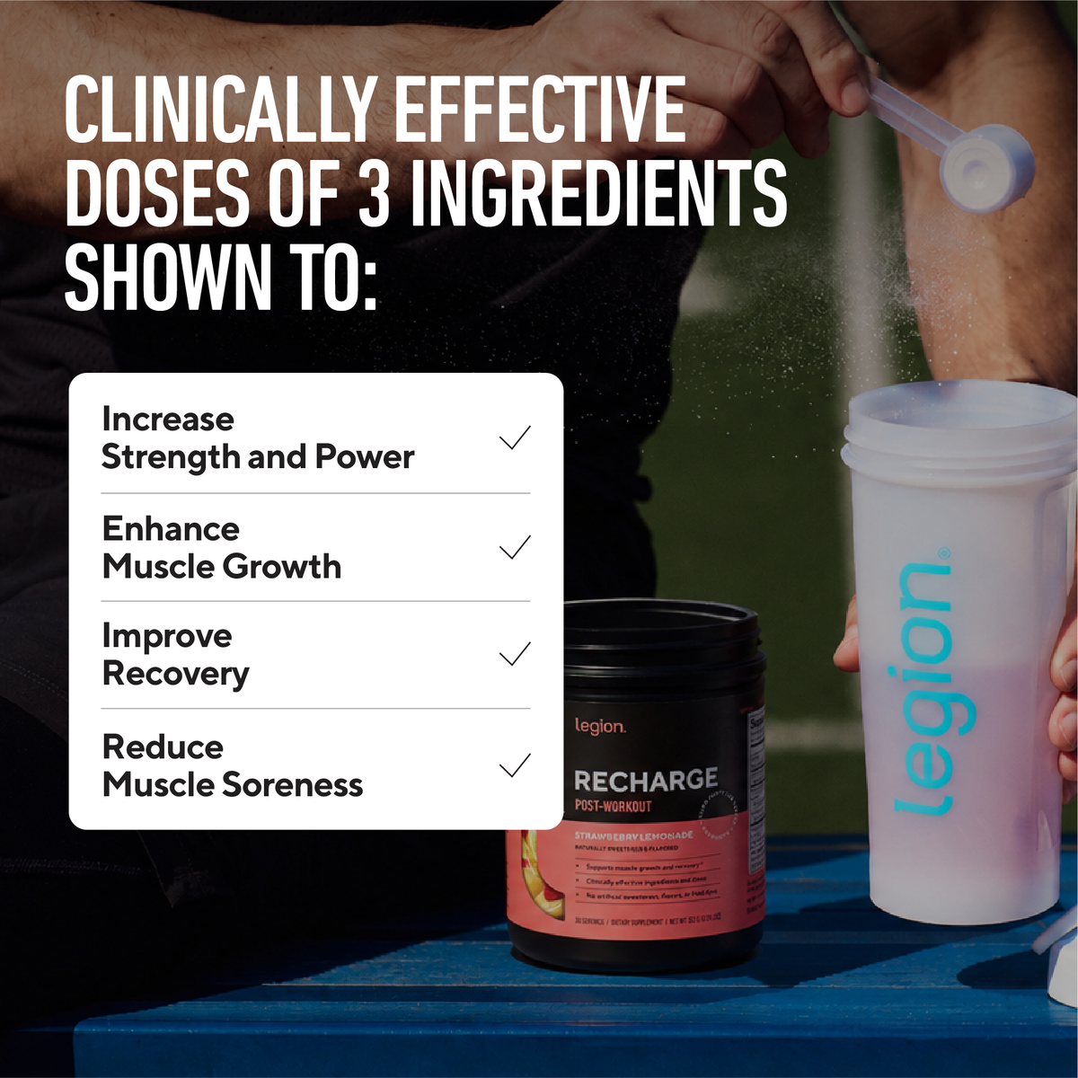 Legion Recharge Post-Workout Supplement with Creatine, HMB & Tart Cherry