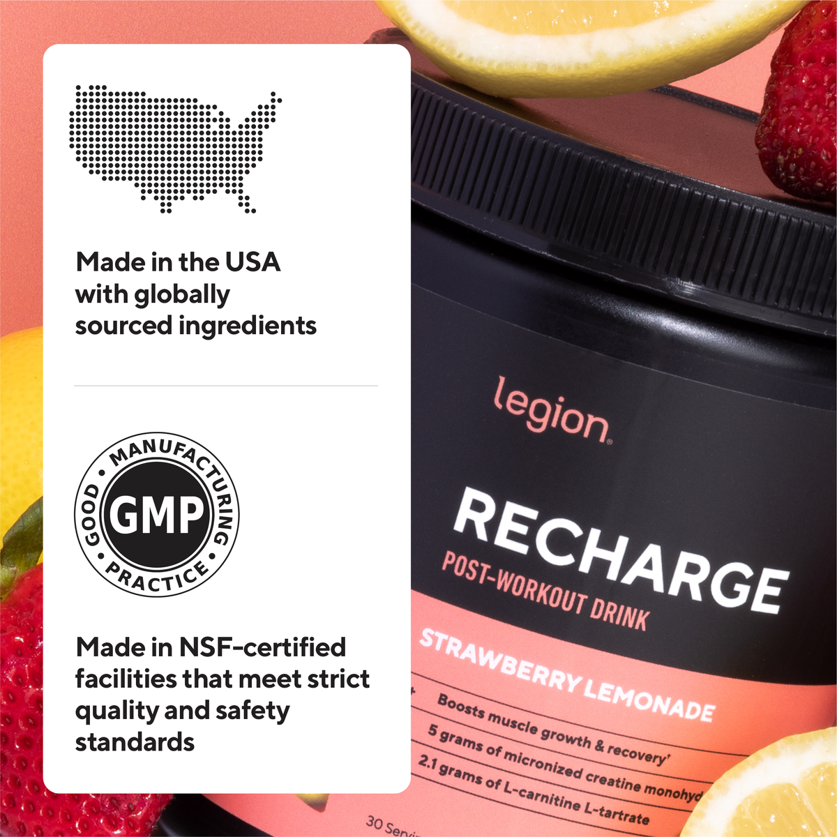 Legion Recharge Post-Workout Supplement with Creatine, HMB & Tart Cherry