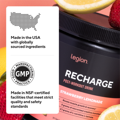 Legion Recharge Post-Workout Supplement with Creatine, HMB & Tart Cherry