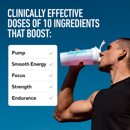 Legion Pulse+ Pump Pre-Workout, 350mg Caffeine, Citrulline, Nitrates & Beta-Alanine, Fruit Punch, 20 Servings