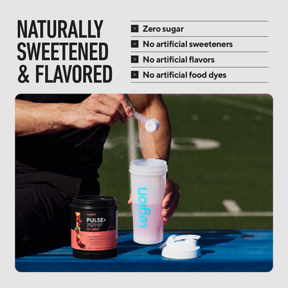 Legion Pulse+ Pump Pre-Workout, 350mg Caffeine, Citrulline, Nitrates & Beta-Alanine, Fruit Punch, 20 Servings