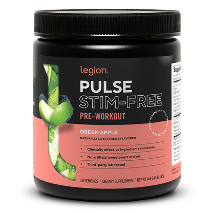 Pulse Natural Pre-Workout Supplement Caffeine-Free naturally sweetened and flavored