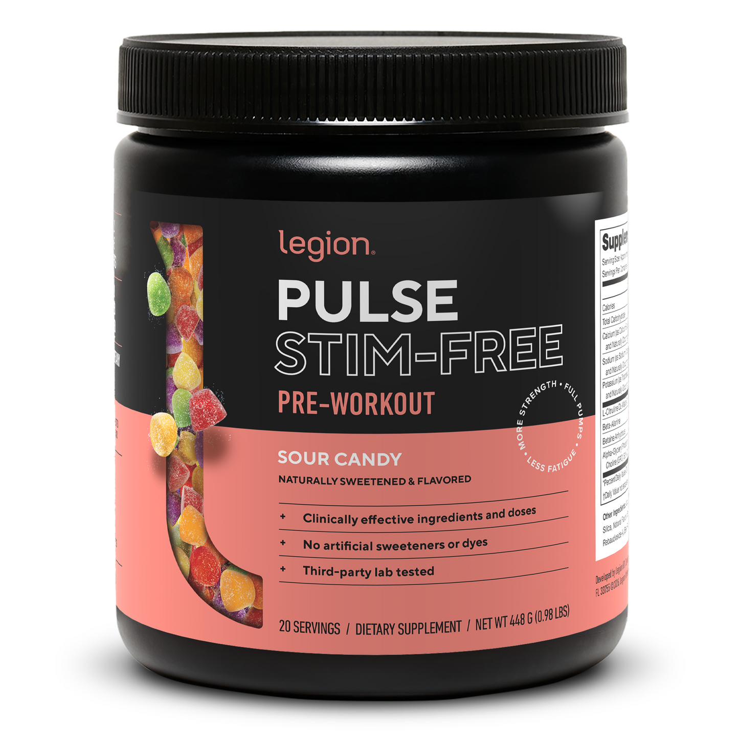 Pulse Natural Pre-Workout Supplement Caffeine-Free naturally sweetened and flavored