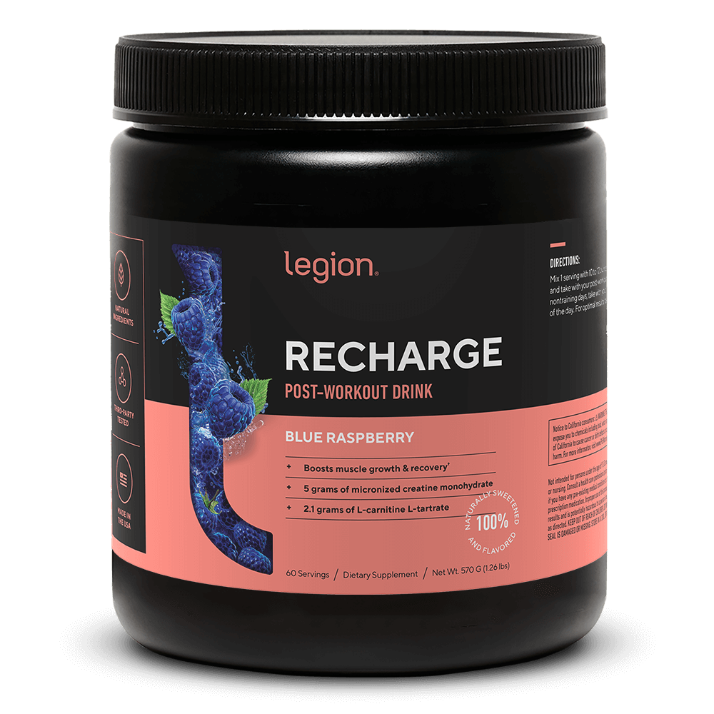 Recharge Post-Workout Recovery Supplement naturally sweetened and flavored