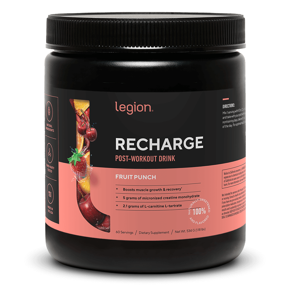 Recharge Post-Workout Recovery Supplement naturally sweetened and flavored
