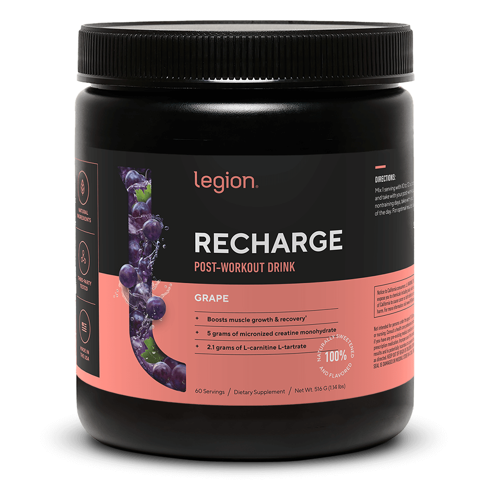 Recharge Post-Workout Recovery Supplement naturally sweetened and flavored