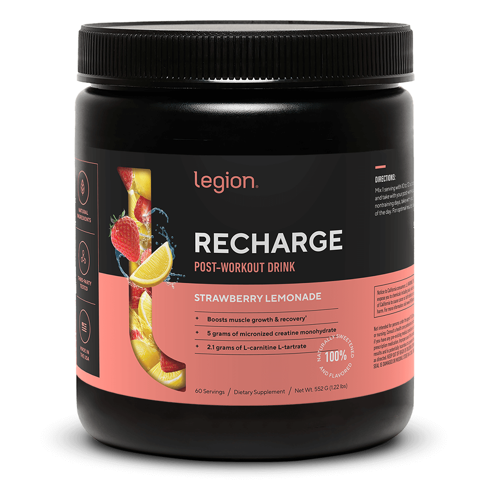 Recharge Post-Workout Recovery Supplement naturally sweetened and flavored
