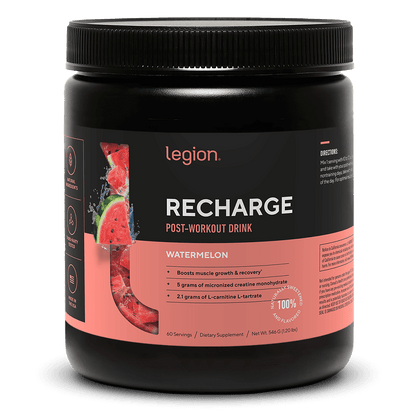 Recharge Post-Workout Recovery Supplement naturally sweetened and flavored